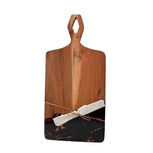 Thirstystone Acacia Wood Serving Board Marble Inlay Detail Spreader Charcuterie